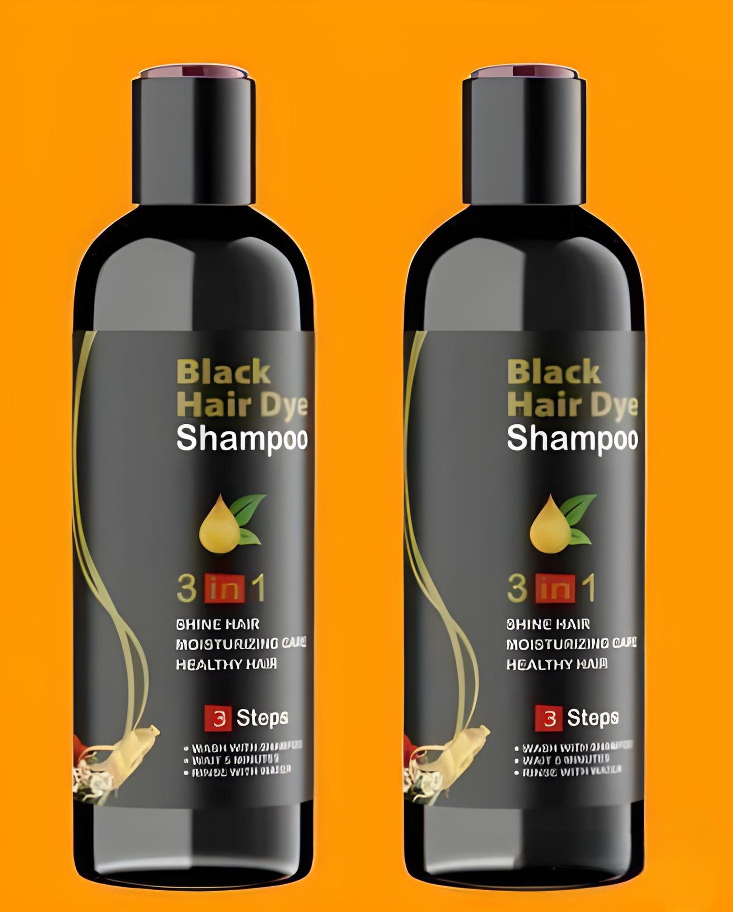 Unisex Instant Black Herbal Hair Dye Shampoo for Grey Hair Coverage Shampoo 3 in 1(100ml) Pack Of 2