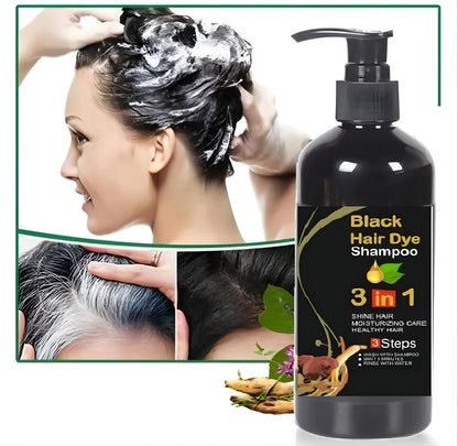 Unisex Instant Black Herbal Hair Dye Shampoo for Grey Hair Coverage Shampoo 3 in 1(100ml) Pack Of 2